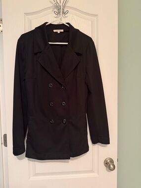 41 Hawthorn Black Double-Breasted Blazer Jacket